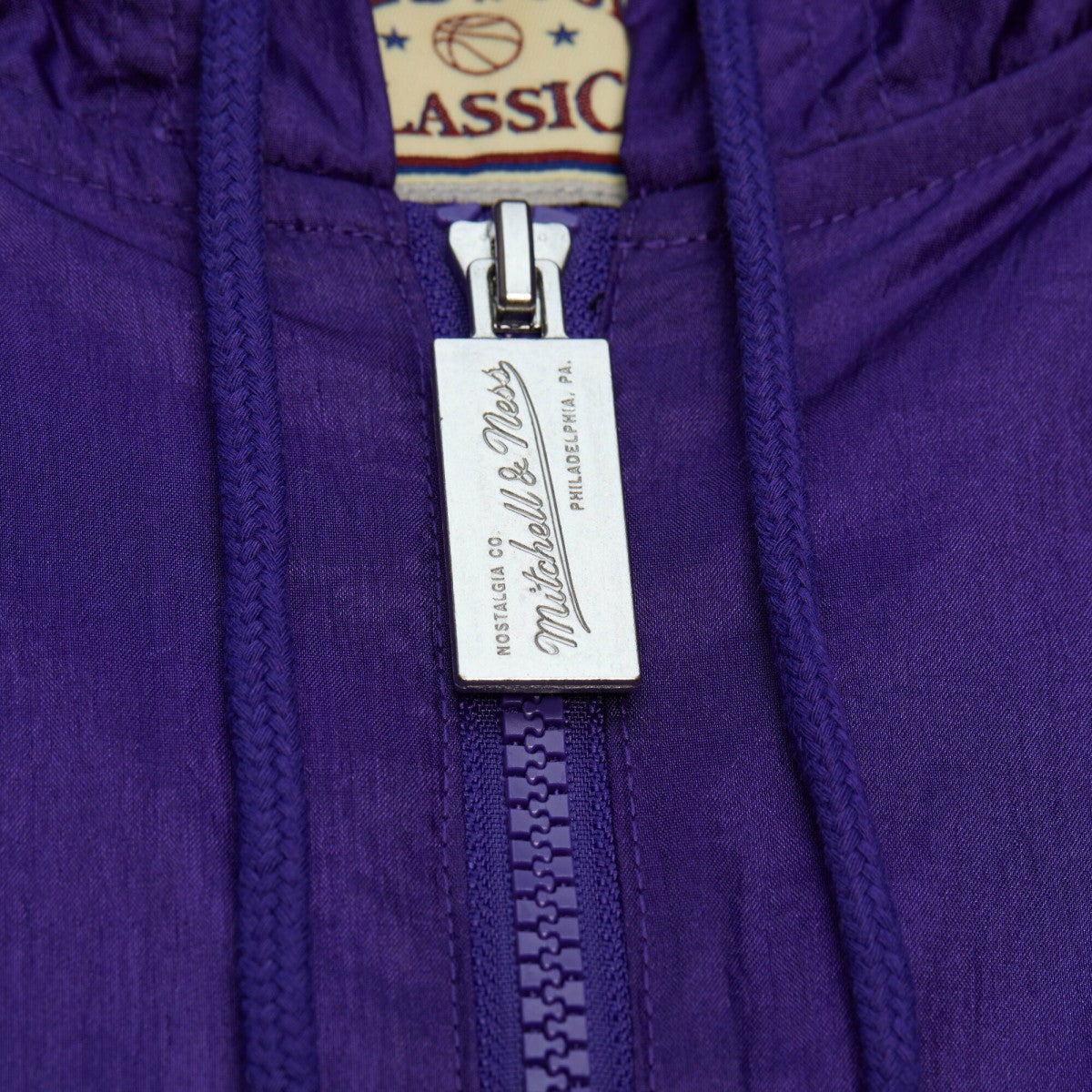 Mitchell & Ness Milwaukee Bucks Playmaker Full-Zip Hooded Windbreaker Jacket Purple