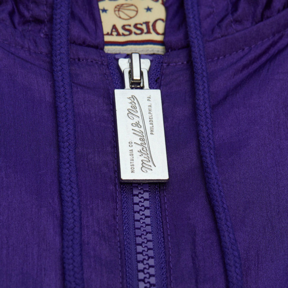 Mitchell & Ness Milwaukee Bucks Playmaker Full-Zip Hooded Windbreaker Jacket Purple