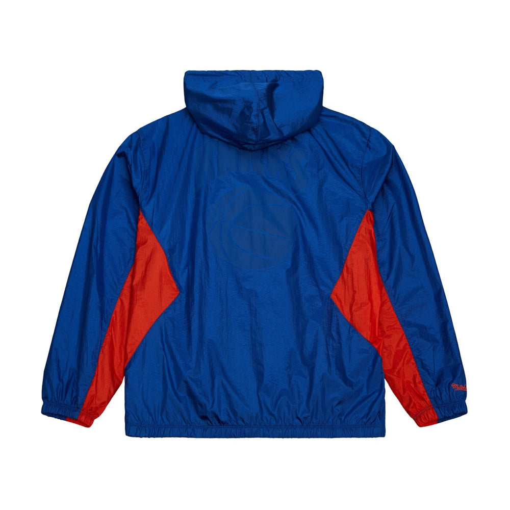 Mitchell & Ness New York Knicks Playmaker Full-Zip Hooded Windbreaker Jacket Blue