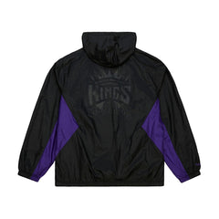 Mitchell & Ness Sacramento Kings Playmaker Full-Zip Hooded Windbreaker Jacket Black