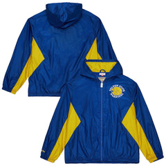 Mitchell & Ness Golden State Warriors Playmaker Full-Zip Hooded Windbreaker Jacket Royal