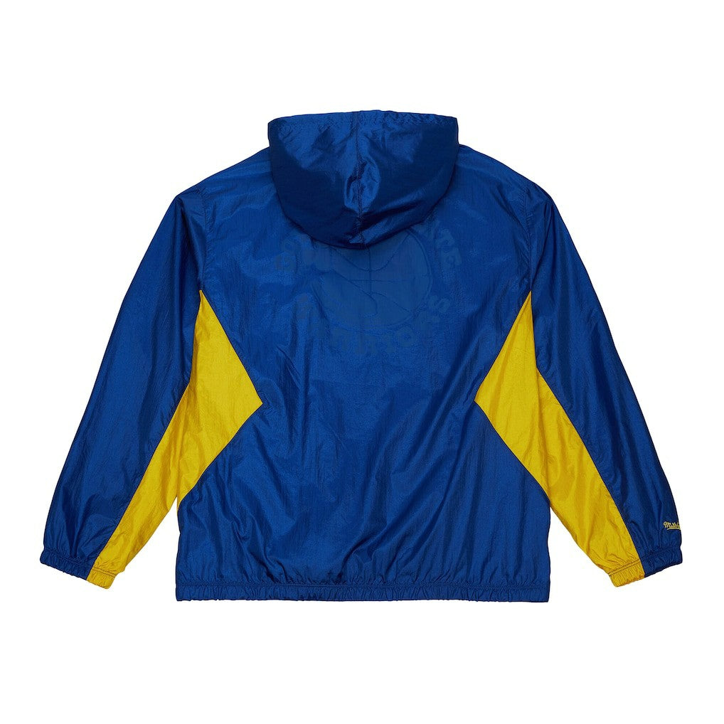 Mitchell & Ness Golden State Warriors Playmaker Full-Zip Hooded Windbreaker Jacket Royal