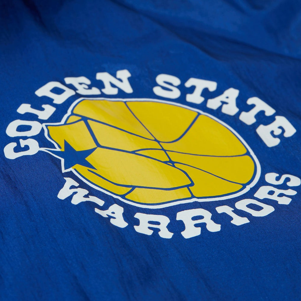 Mitchell & Ness Golden State Warriors Playmaker Full-Zip Hooded Windbreaker Jacket Royal