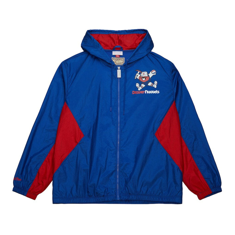 Mitchell & Ness Denver Nuggets Playmaker Full-Zip Hooded Windbreaker Jacket Blue