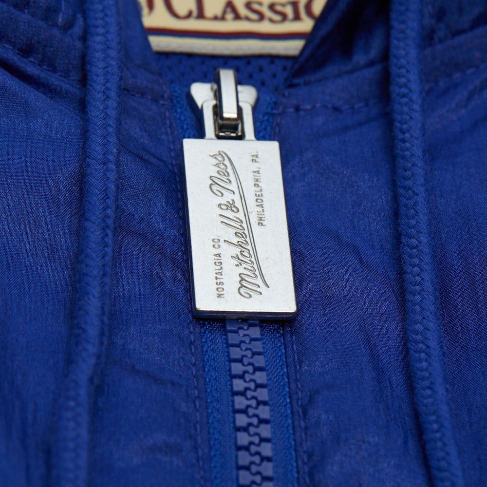Mitchell & Ness Dallas Mavericks Playmaker Full-Zip Hooded Windbreaker Jacket Blue
