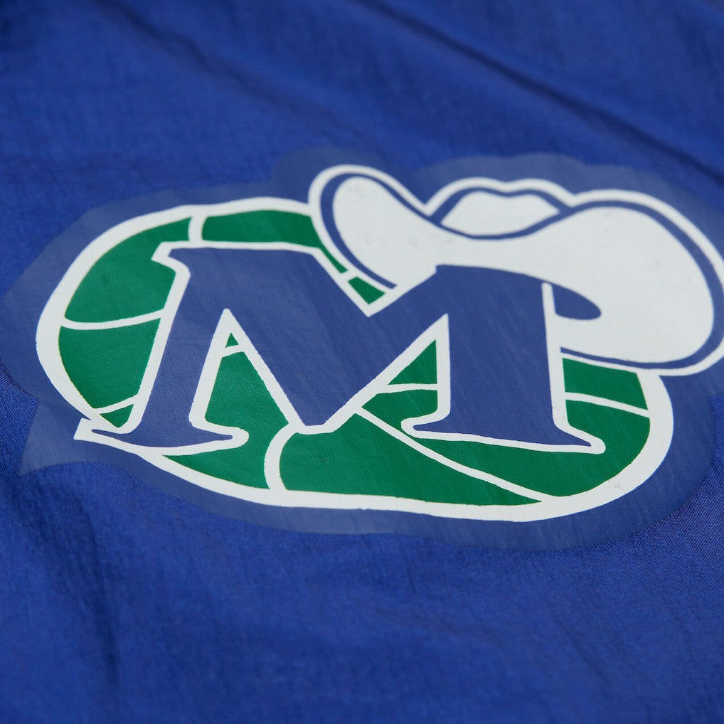 Mitchell & Ness Dallas Mavericks Playmaker Full-Zip Hooded Windbreaker Jacket Blue