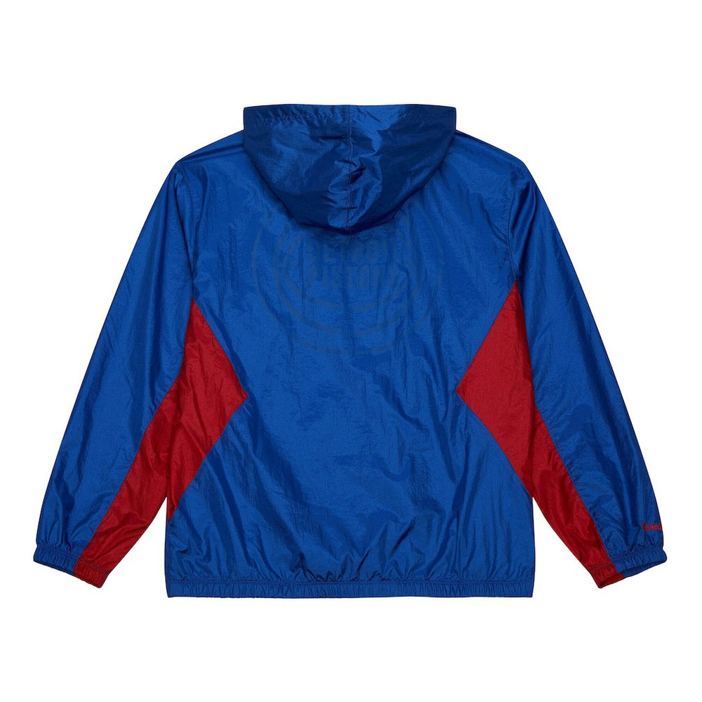 Mitchell & Ness Detroit Pistons Playmaker Full-Zip Hooded Windbreaker Jacket Blue