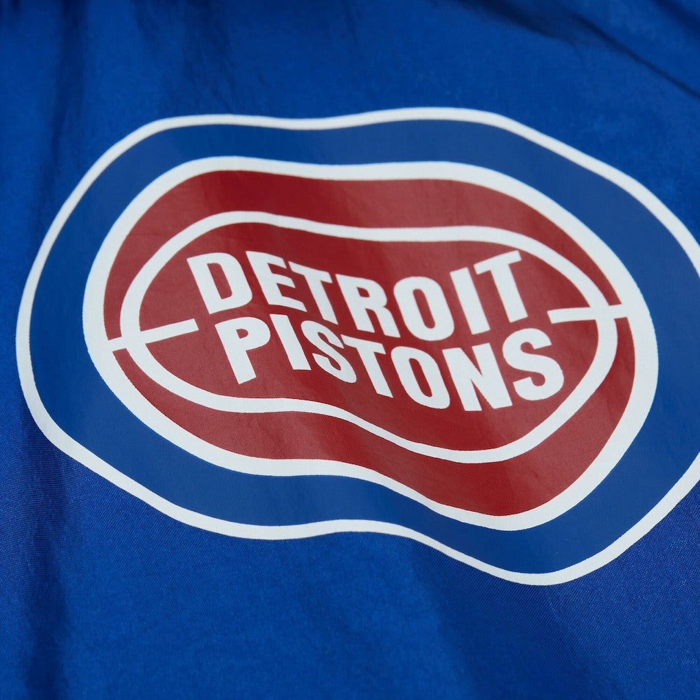 Mitchell & Ness Detroit Pistons Playmaker Full-Zip Hooded Windbreaker Jacket Blue