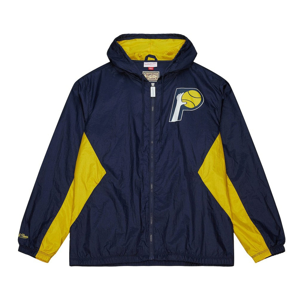 Mitchell & Ness Indiana Pacers Playmaker Full-Zip Hooded Windbreaker Jacket Navy