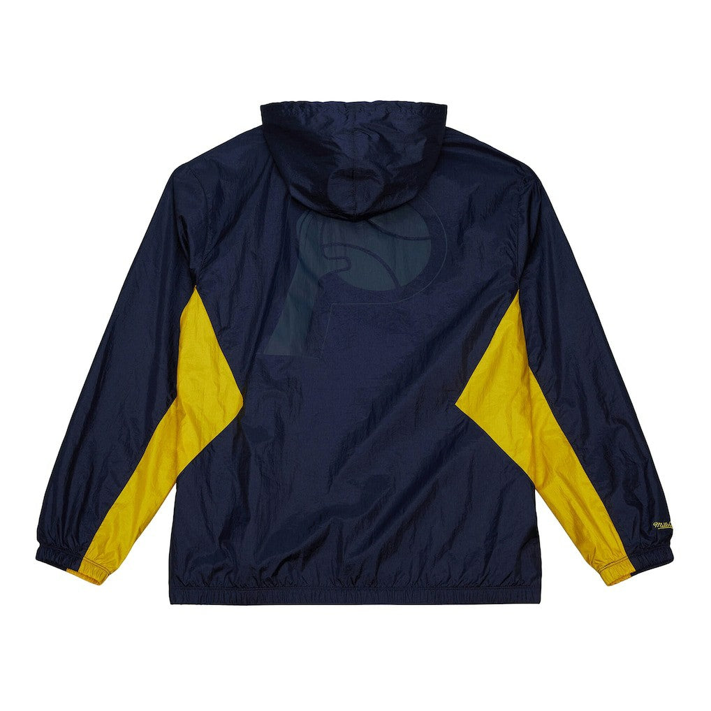 Mitchell & Ness Indiana Pacers Playmaker Full-Zip Hooded Windbreaker Jacket Navy