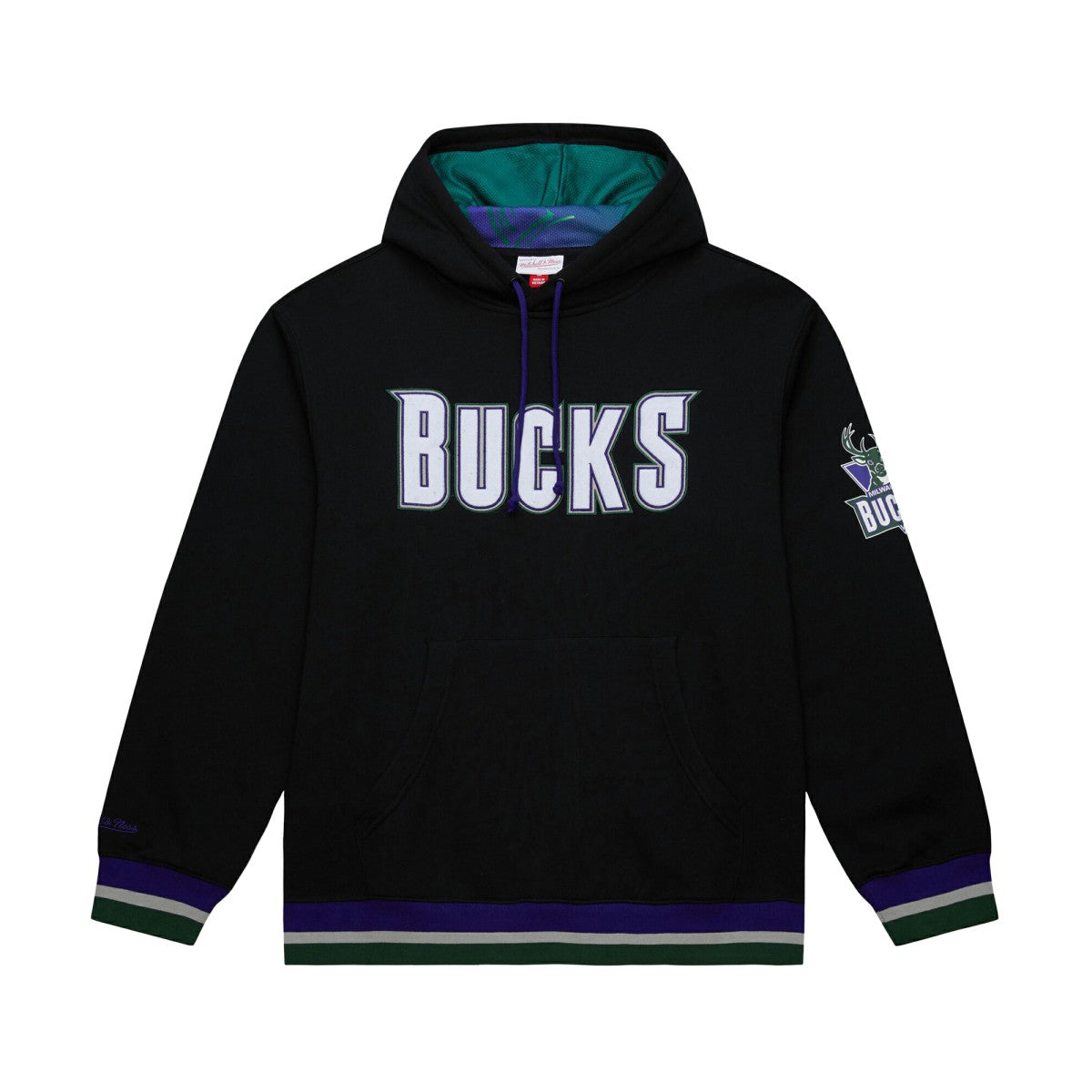 Mitchell & Ness Milwaukee Bucks Unisex Vintage Heavyweight Hoodie Black