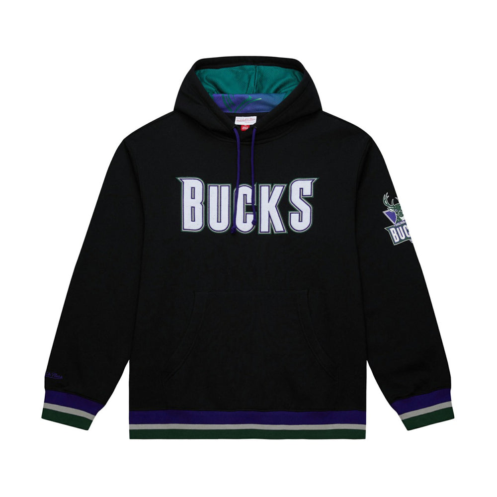 Mitchell & Ness Milwaukee Bucks Unisex Vintage Heavyweight Hoodie Black