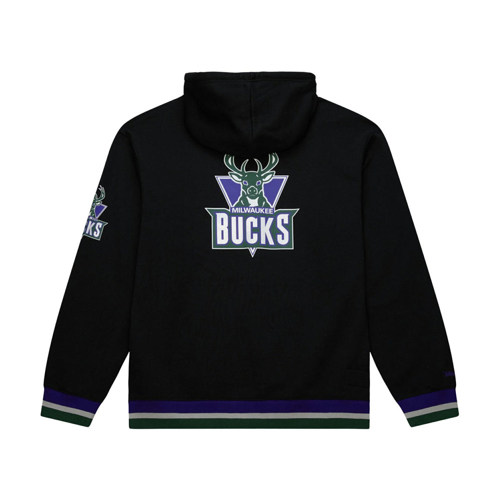 Mitchell & Ness Milwaukee Bucks Unisex Vintage Heavyweight Hoodie Black
