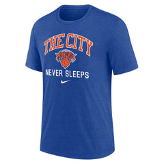 Nike New York Knicks Tri-Blend T-Shirt Heather Royal