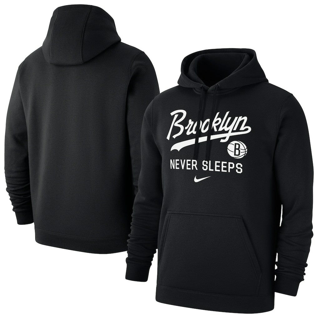 Nike Brooklyn Nets Brooklyn Never Sleeps Club Hoodie Black