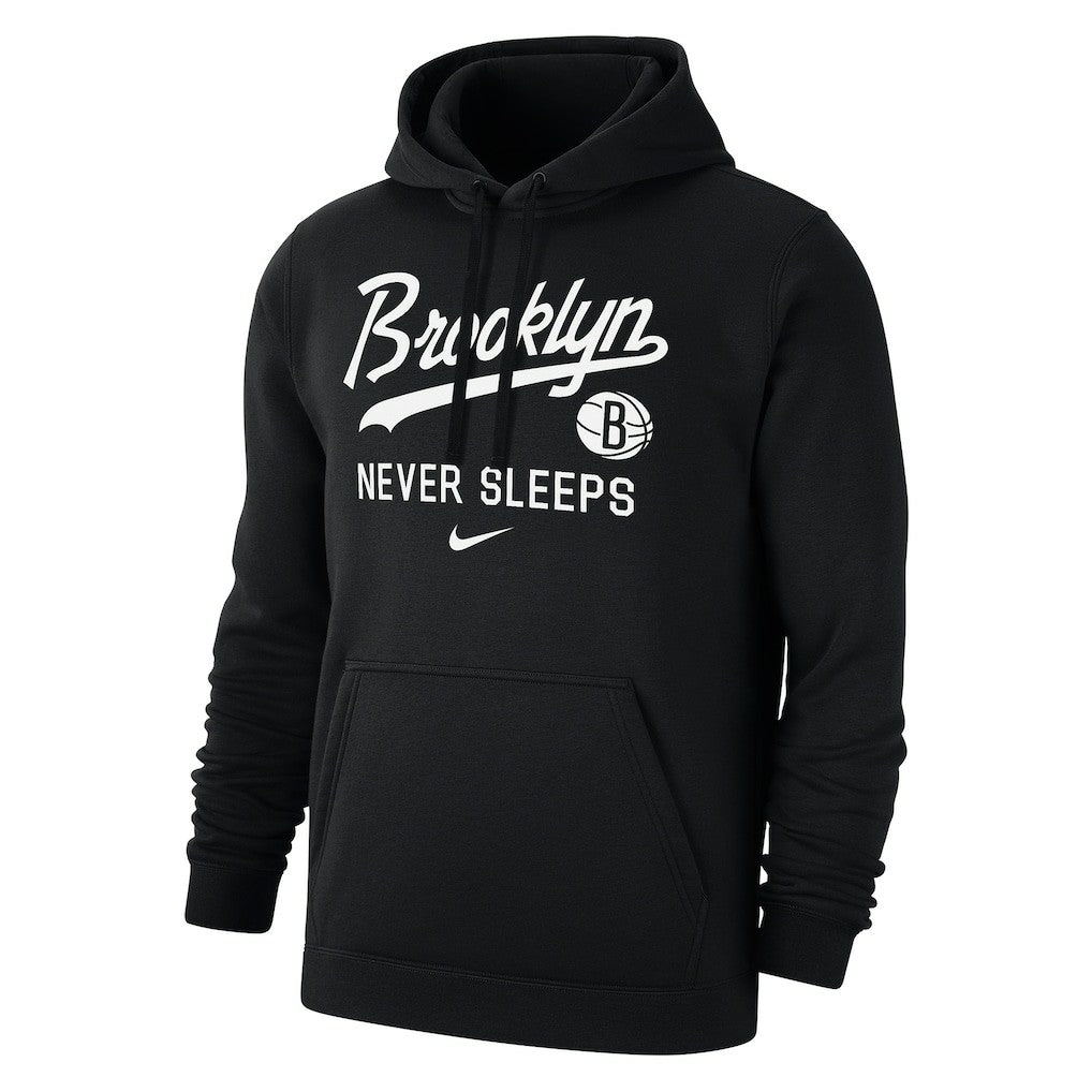 Nike Brooklyn Nets Brooklyn Never Sleeps Club Hoodie Black