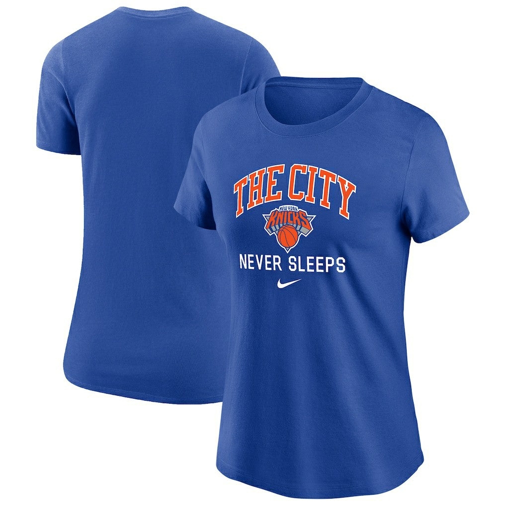 Nike New York Knicks Women's The City Never Sleeps T-Shirt Blue