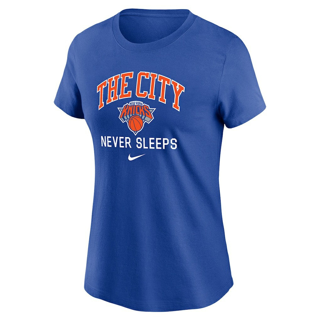 Nike New York Knicks Women's The City Never Sleeps T-Shirt Blue