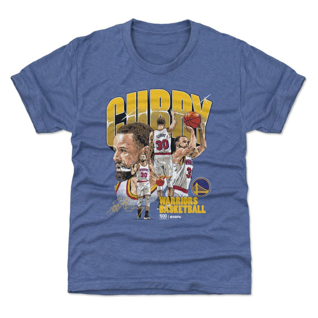 Stephen Curry Golden State Warriors 500 Level Youth Collage T-Shirt Royal