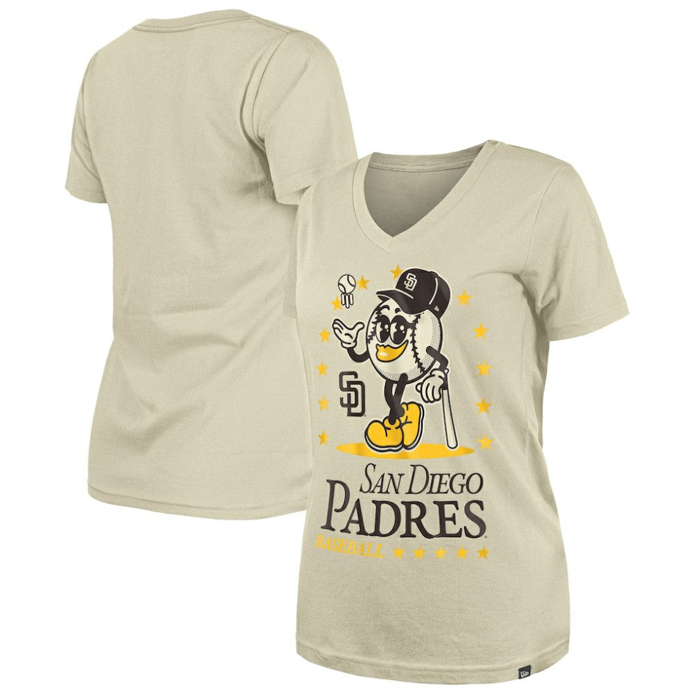 San Diego Padres New Era Women's Little Miss 2 V-Neck T-Shirt Near Me