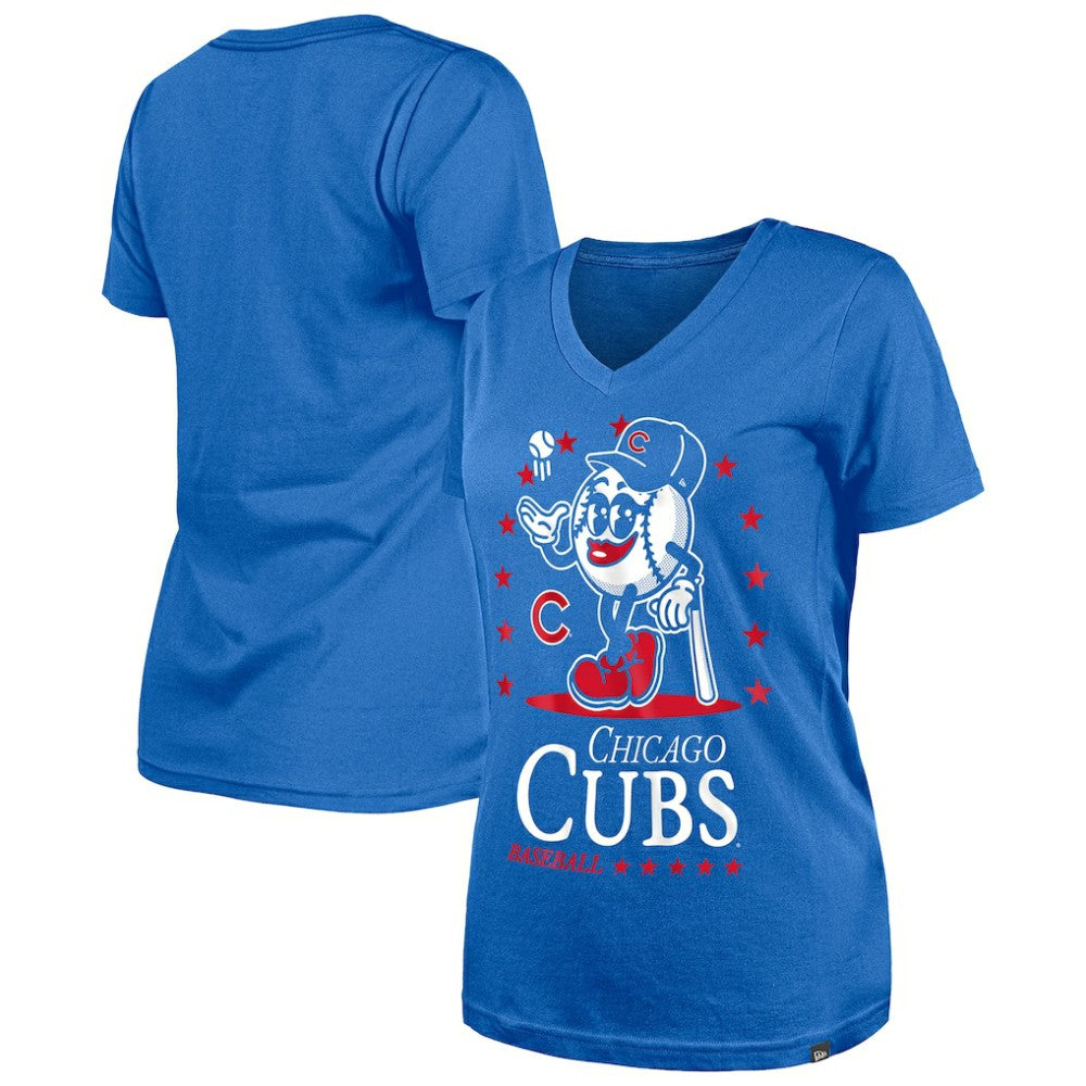 Chicago Cubs New Era Women's Little Miss 2 V-Neck T-Shirt Online
