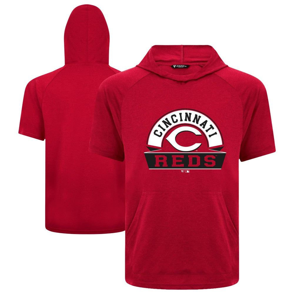 Cincinnati Reds Levelwear Phase Banner Arch Hoodie T-Shirt Outlet