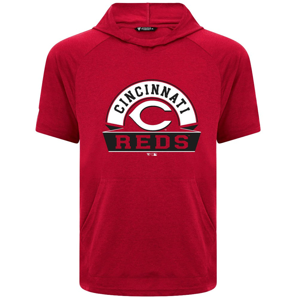 Cincinnati Reds Levelwear Phase Banner Arch Hoodie T-Shirt Outlet