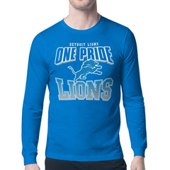 Detroit Lions Starter Comic Style Slogan Long Sleeve T-Shirt - Blue - NFL