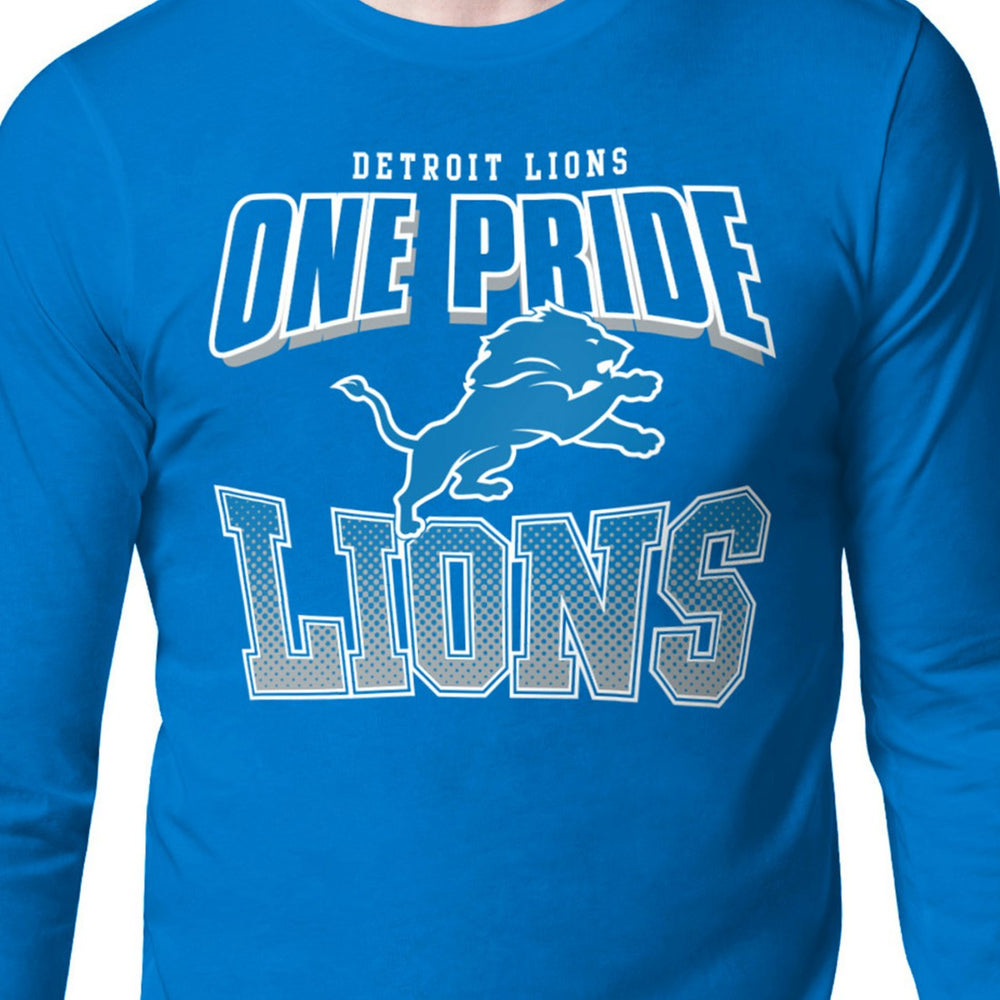 Detroit Lions Starter Comic Style Slogan Long Sleeve T-Shirt - Blue - NFL