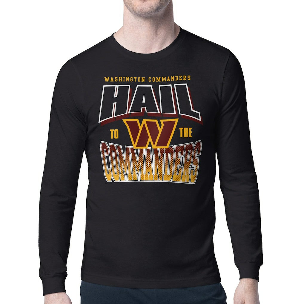 Washington Commanders Starter Comic Style Slogan Long Sleeve T-Shirt - Black - NFL