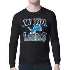 Detroit Lions Starter Comic Style Slogan Long Sleeve T-Shirt - Black - NFL