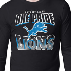 Detroit Lions Starter Comic Style Slogan Long Sleeve T-Shirt - Black - NFL