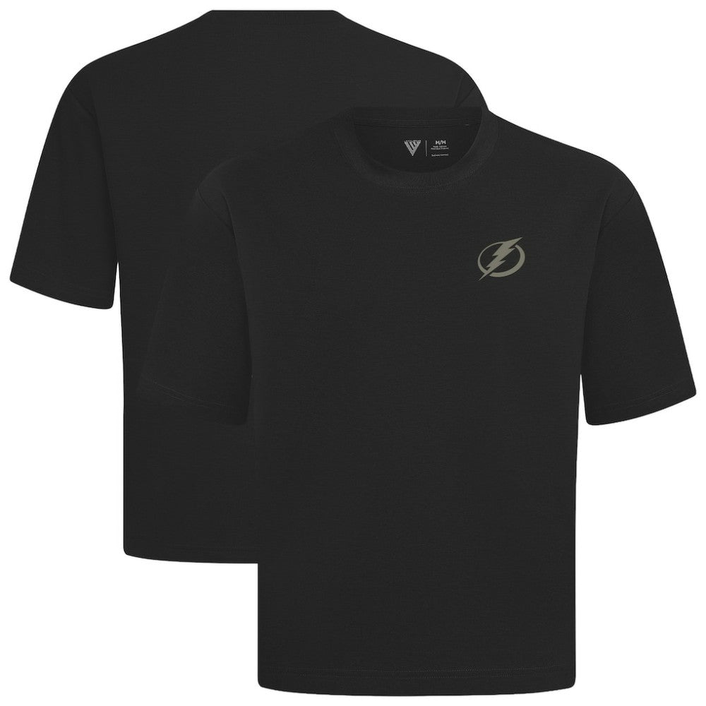 Tampa Bay Lightning Levelwear Copper Oversized Luxe Signature Knit T-Shirt - Black | NHL Lifestyle