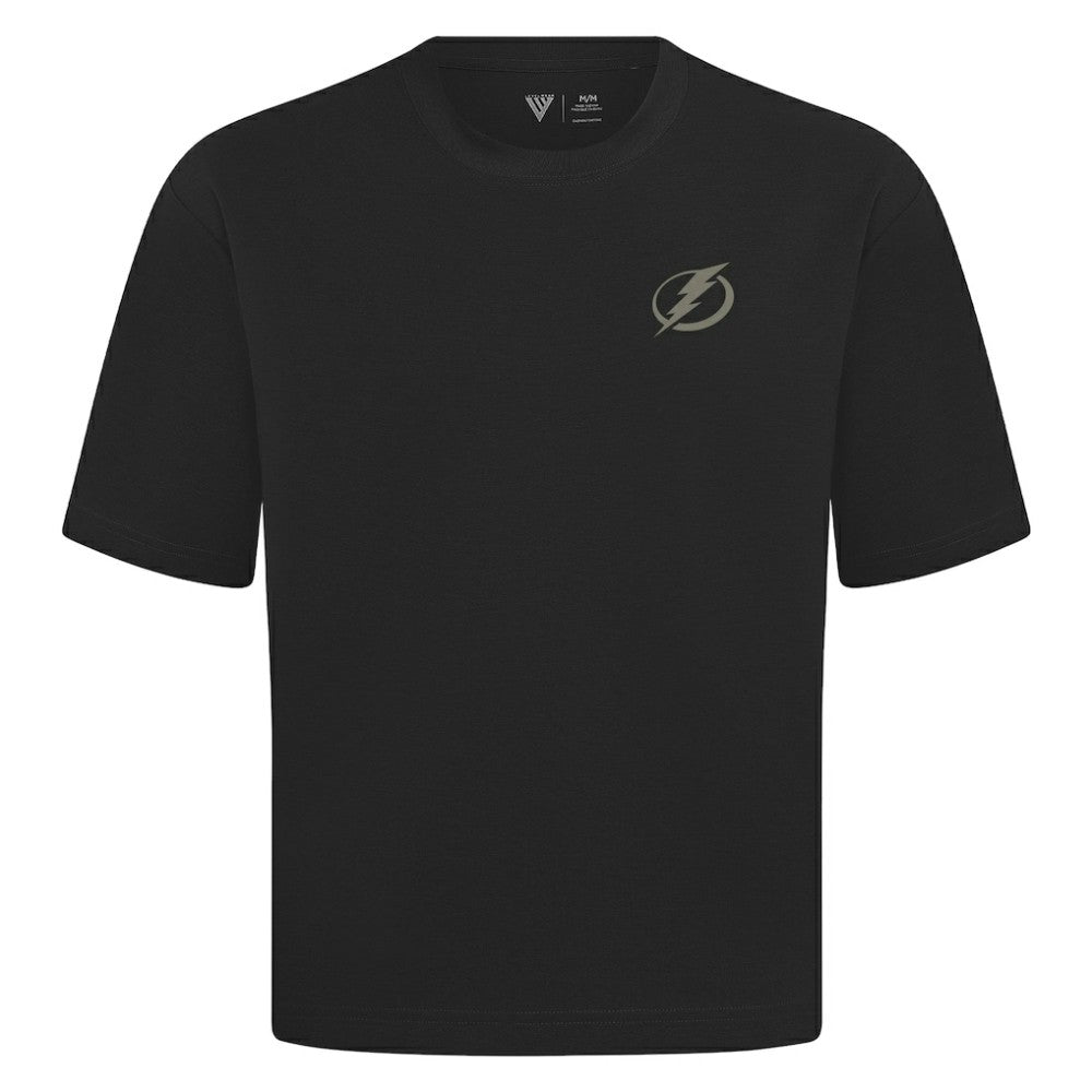 Tampa Bay Lightning Levelwear Copper Oversized Luxe Signature Knit T-Shirt - Black | NHL Lifestyle
