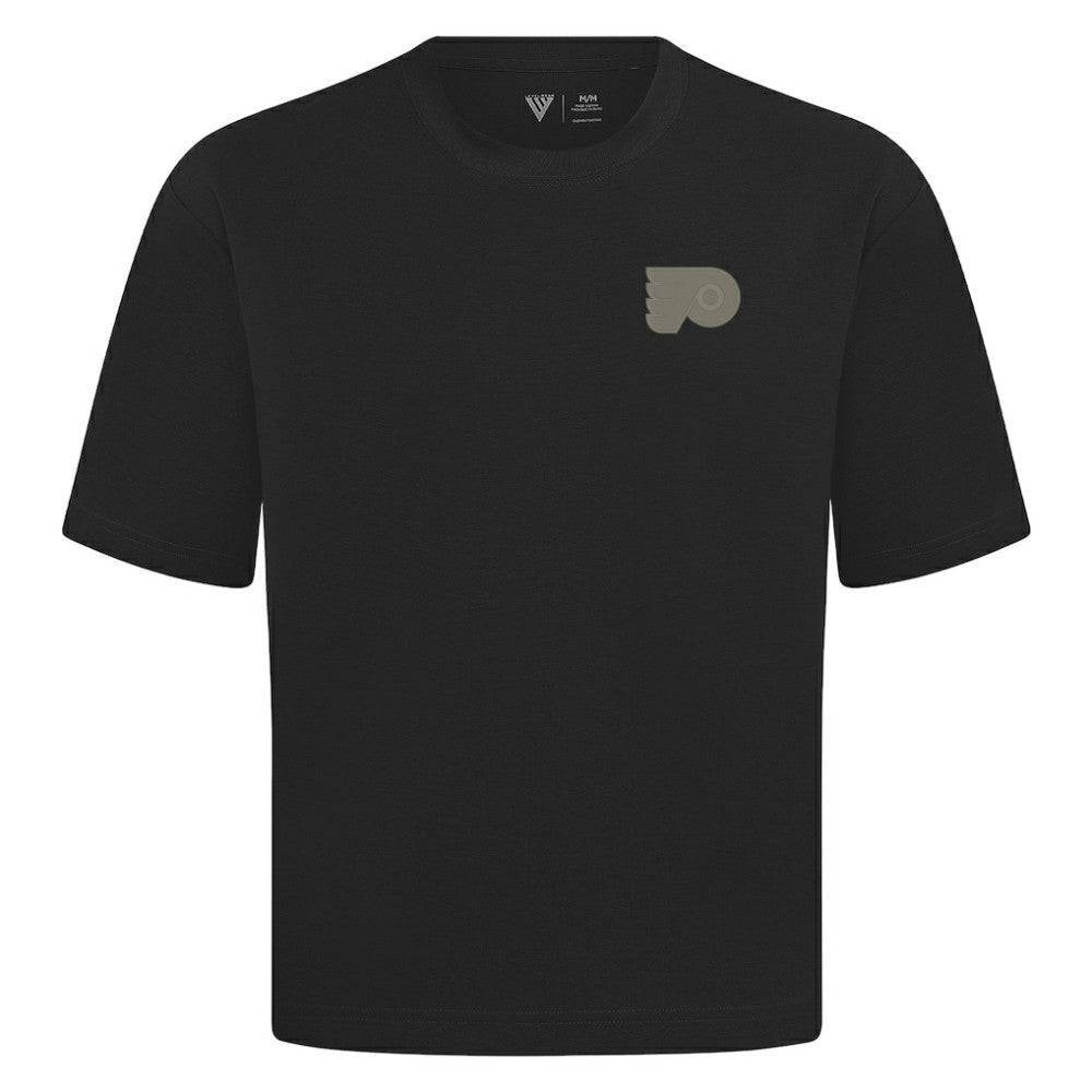 Philadelphia Flyers Levelwear Copper Oversized Luxe Signature Knit T-Shirt - Black | NHL Clearance