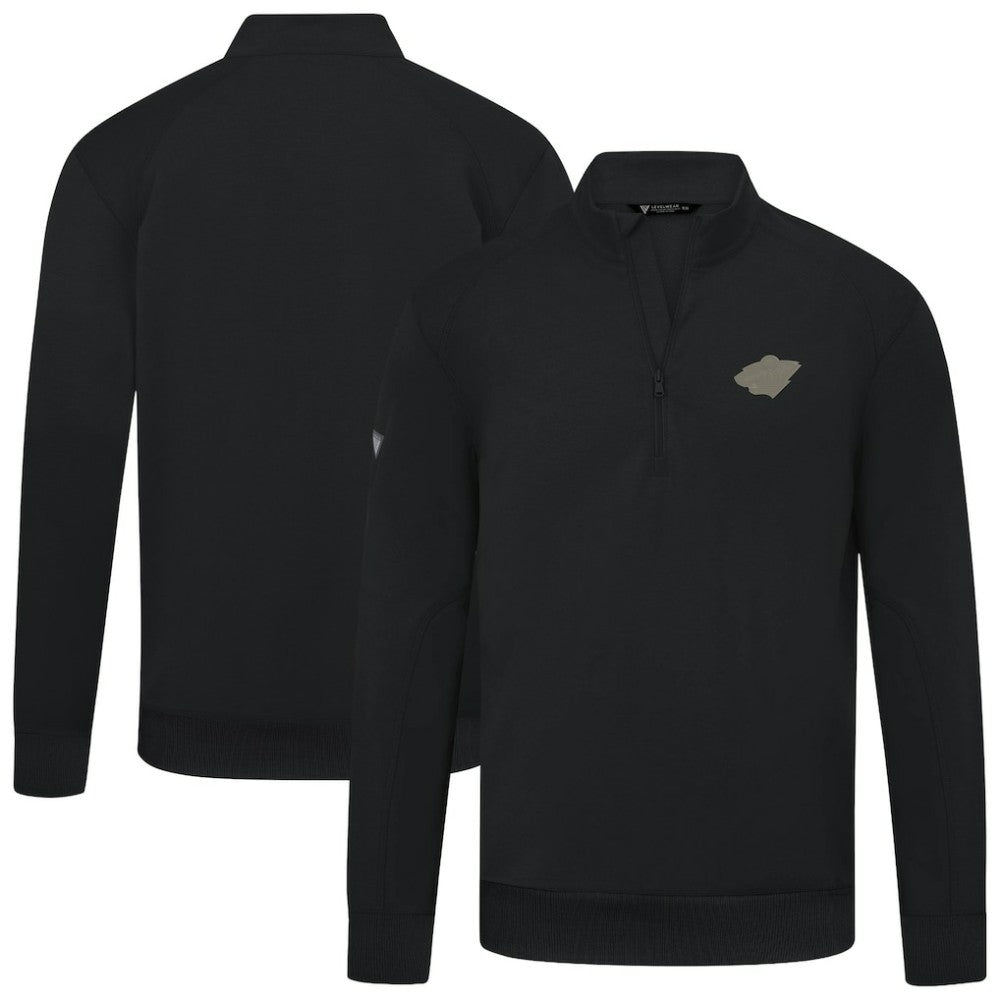 Minnesota Wild Levelwear Copper Upright Quarter-Zip Pullover - Black | NHL Lifestyle