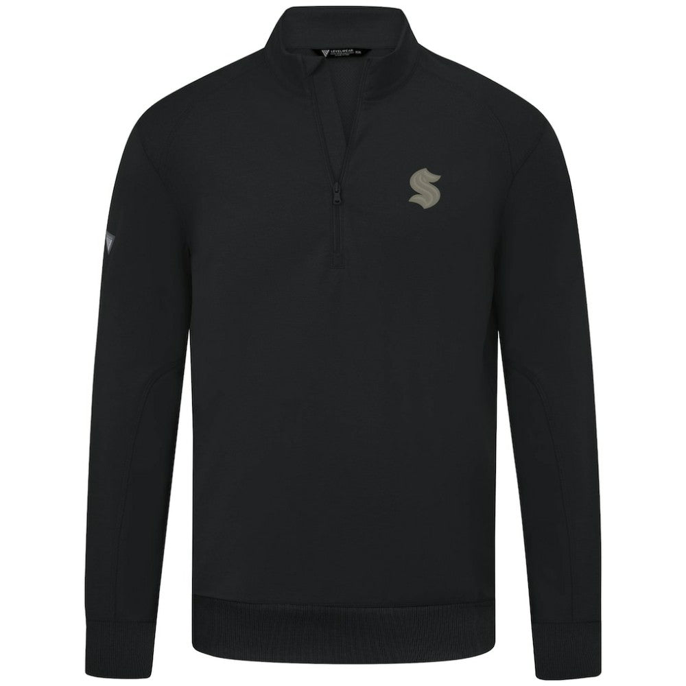 Seattle Kraken Levelwear Copper Upright Quarter-Zip Pullover - Black | NHL near me