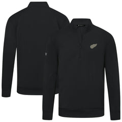 Detroit Red Wings Levelwear Copper Upright Quarter-Zip Pullover - Black | NHL Clearance