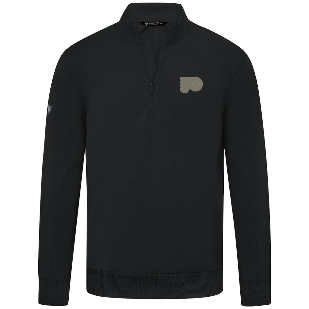 Philadelphia Flyers Levelwear Copper Upright Quarter-Zip Pullover - Black | NHL discount
