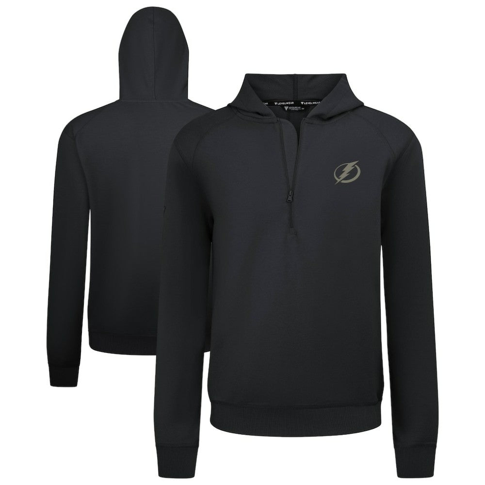 Tampa Bay Lightning Levelwear Technic Quarter-Zip Pullover Hoodie - Black | NHL Lifestyle