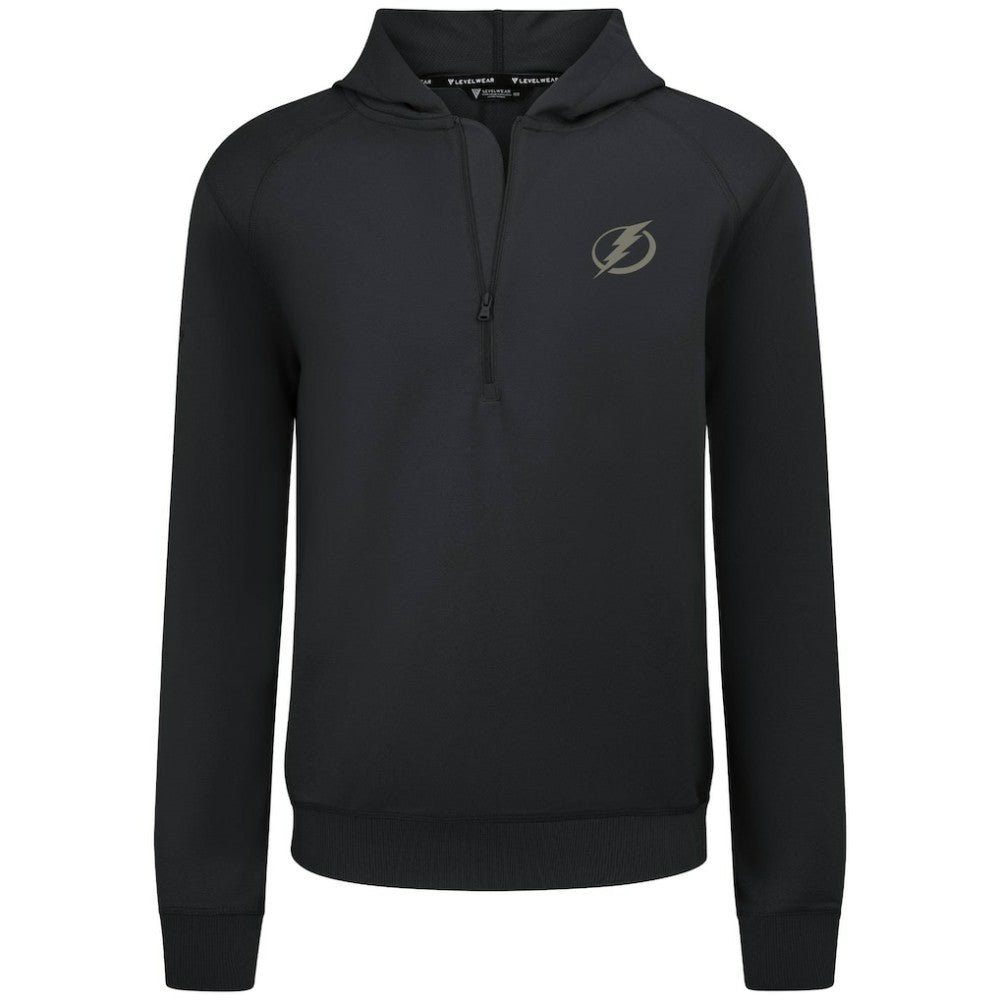 Tampa Bay Lightning Levelwear Technic Quarter-Zip Pullover Hoodie - Black | NHL Lifestyle