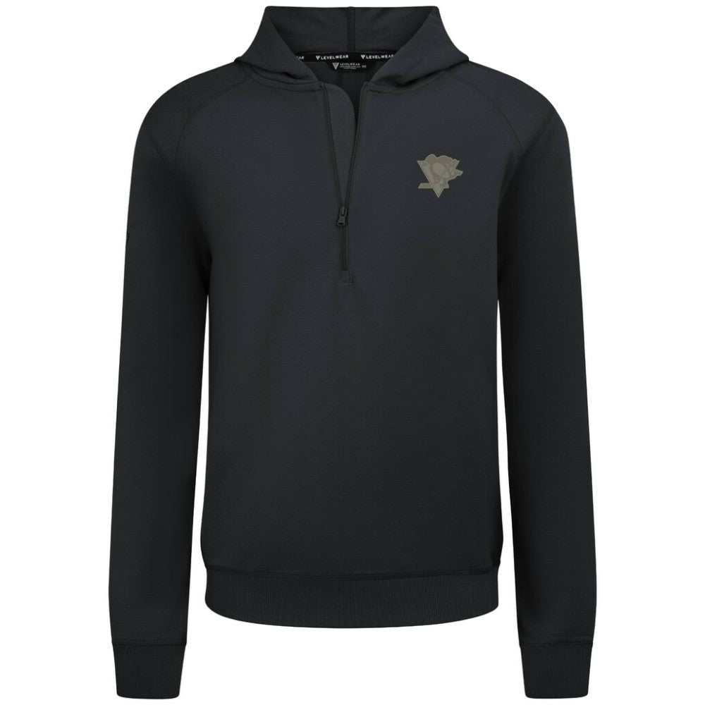 Pittsburgh Penguins Levelwear Technic Quarter-Zip Pullover Hoodie - Black | NHL discount