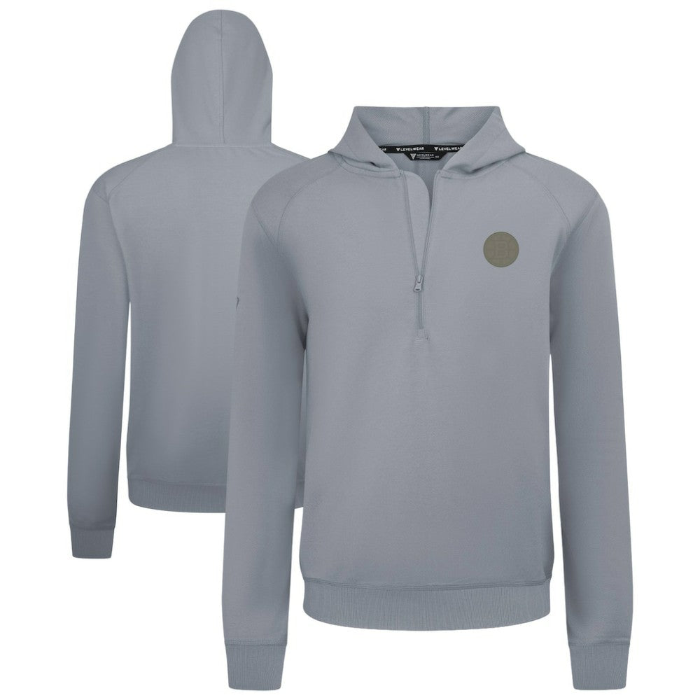 Boston Bruins Levelwear Technic Quarter-Zip Pullover Hoodie - Gray | NHL Clearance