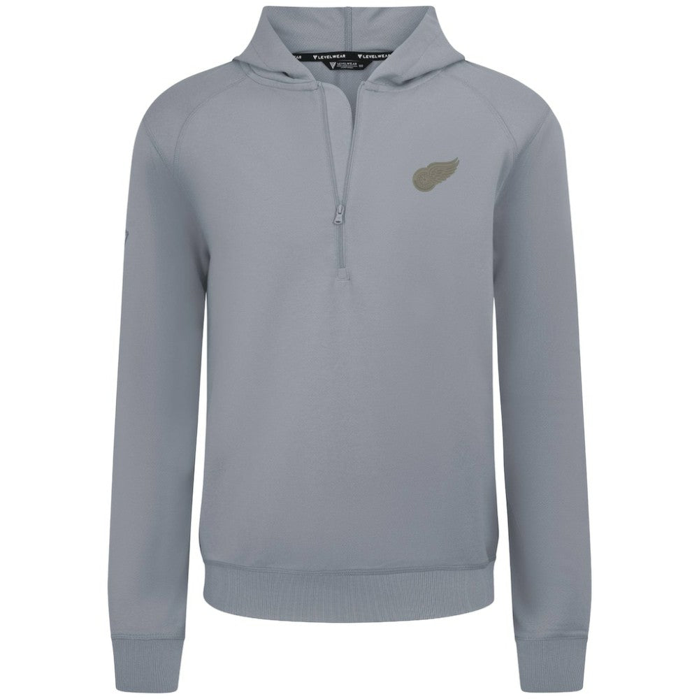 Detroit Red Wings Levelwear Technic Quarter-Zip Pullover Hoodie - Gray | NHL on sale