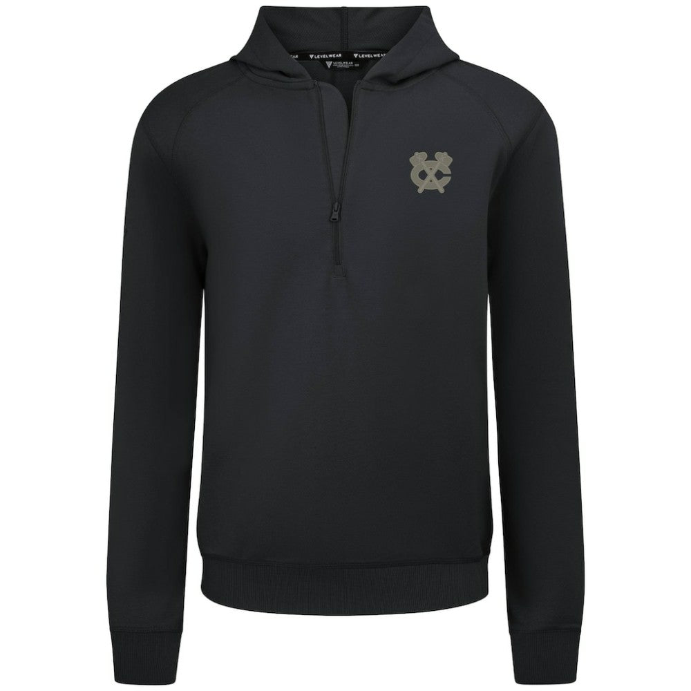 Chicago Blackhawks Levelwear Technic Quarter-Zip Pullover Hoodie - Black | NHL discount