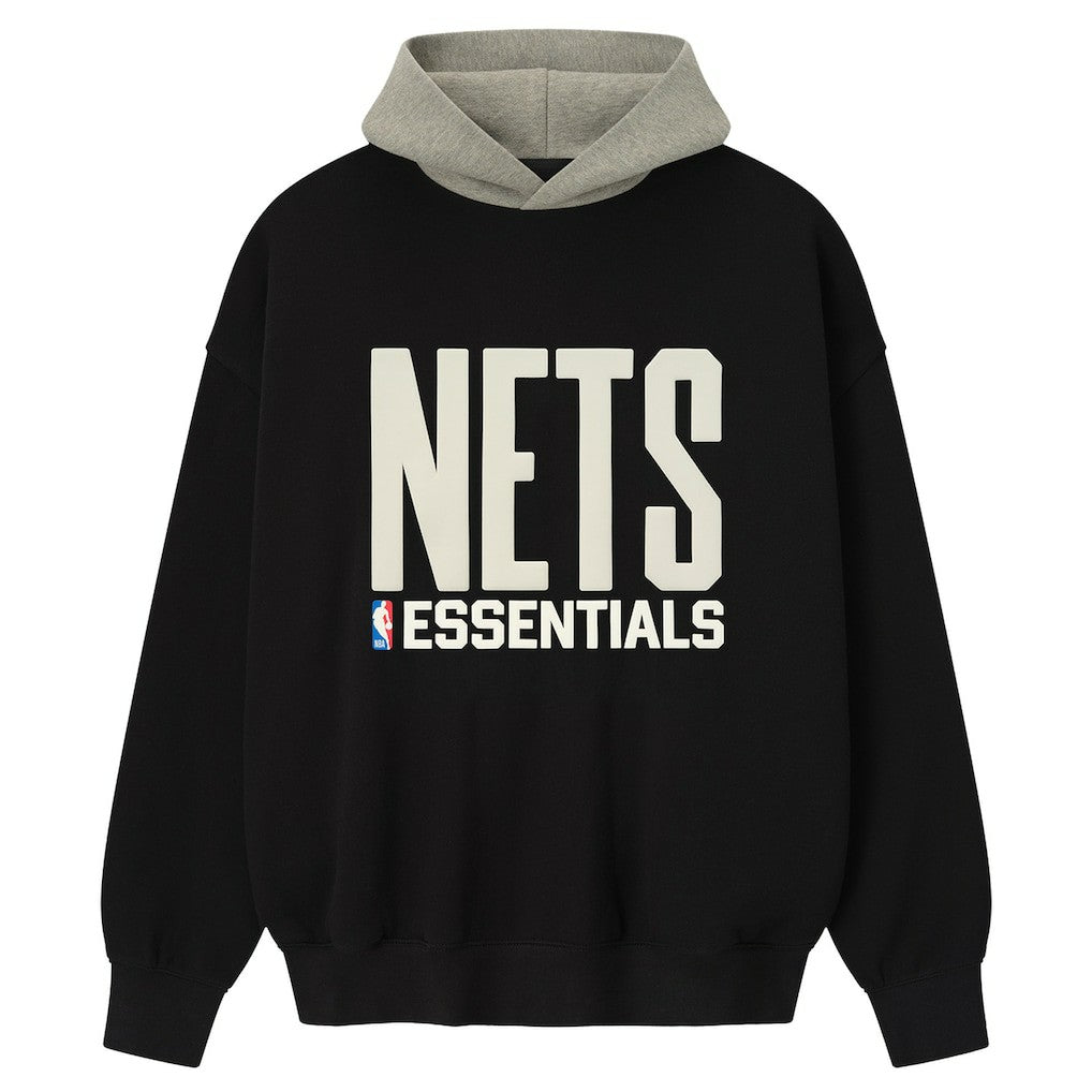 Brooklyn Nets Fear of God x NBA Macao Sport Fit Hoodie Black/Heather Gray