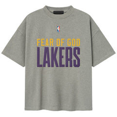 Los Angeles Lakers Fear of God x NBA Unisex 90s T-Shirt Heather Gray