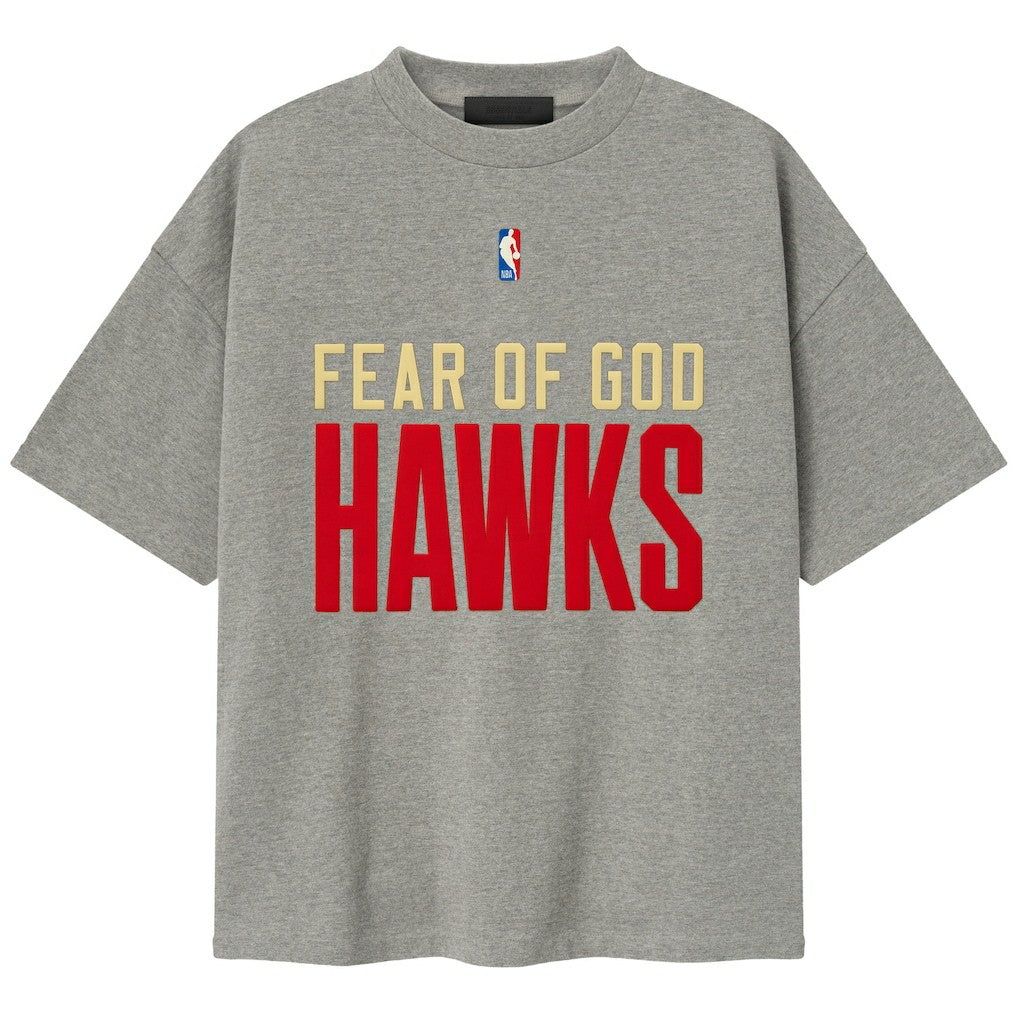 Atlanta Hawks Fear of God x NBA Unisex 90s T-Shirt Heather Gray