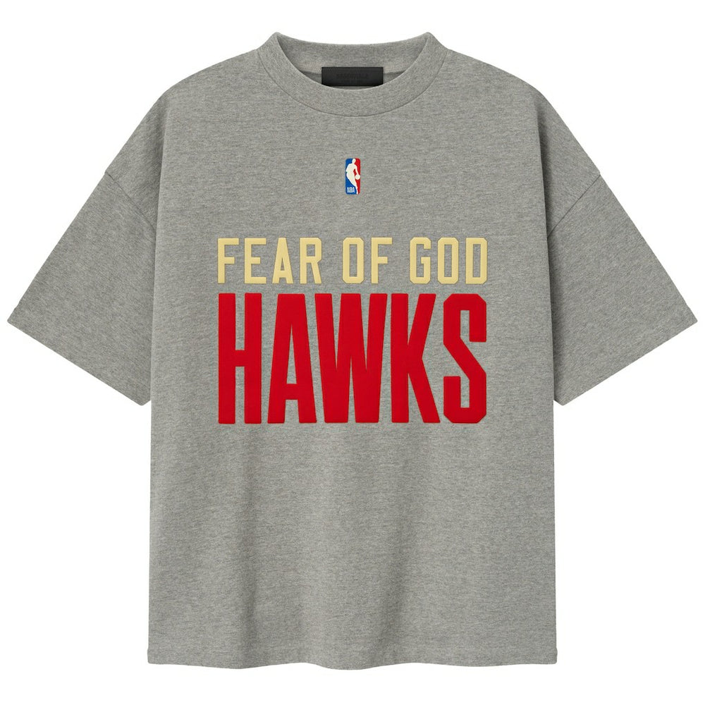 Atlanta Hawks Fear of God x NBA Unisex 90s T-Shirt Heather Gray