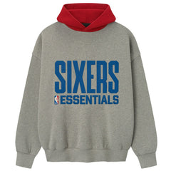 Philadelphia 76ers Fear of God x NBA Unisex Sport Hoodie Heather Gray/Red
